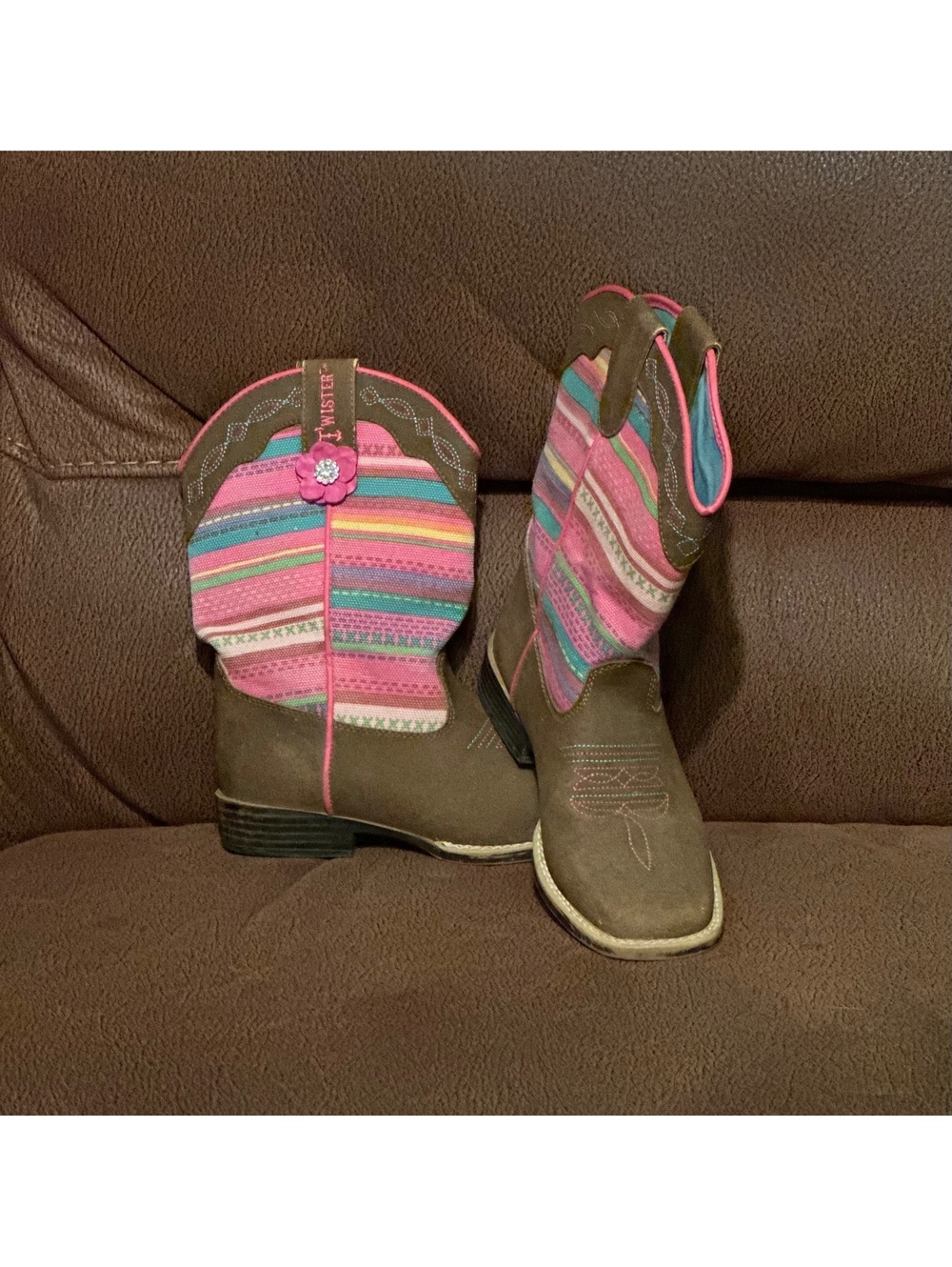 Twister Kids Square Toe Cowboy Boots - Size 3 Children